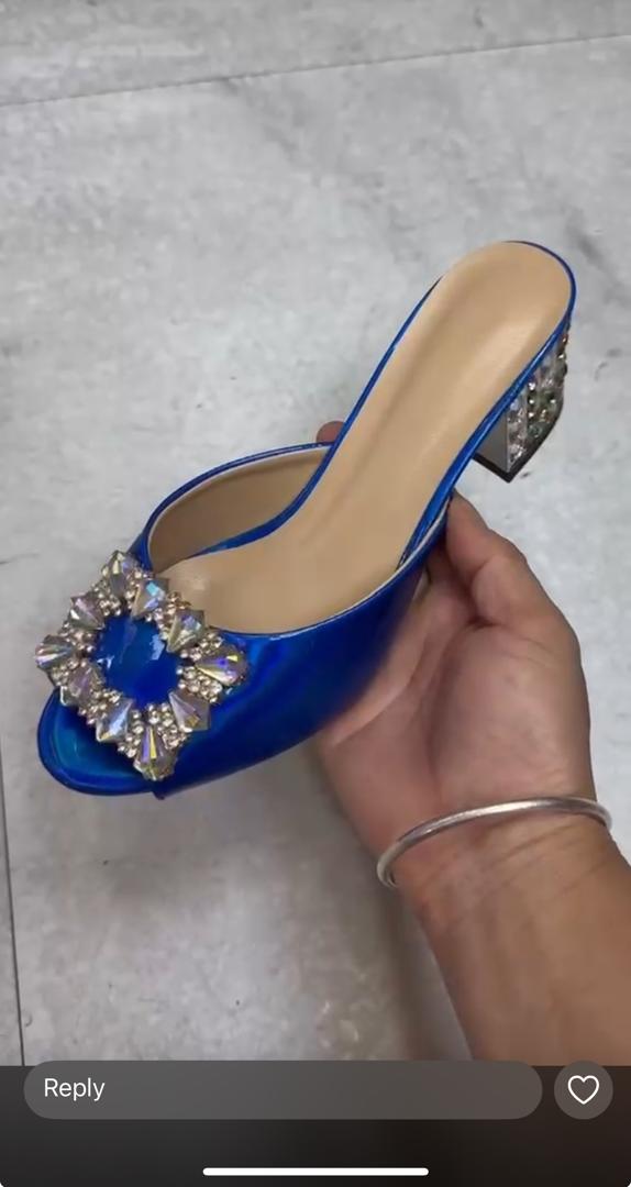 Blue lovely elegant slippers